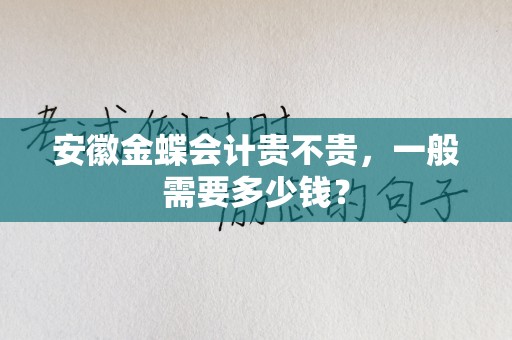 安徽金蝶会计贵不贵，一般需要多少钱？
