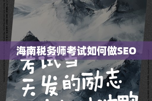 海南税务师考试如何做SEO