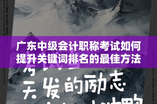 广东中级会计职称考试如何提升关键词排名的最佳方法