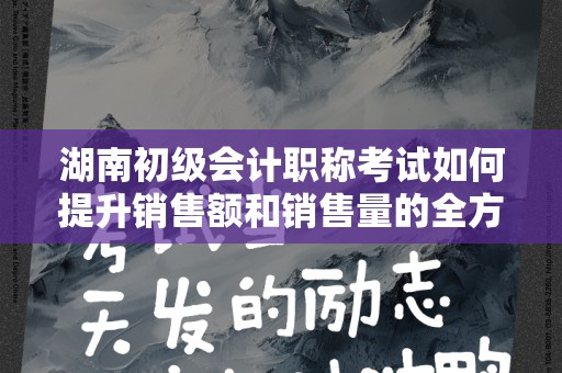 湖南初级会计职称考试如何提升销售额和销售量的全方位分析