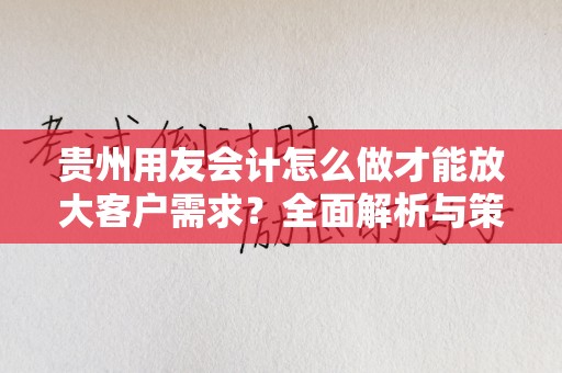 贵州用友会计怎么做才能放大客户需求？全面解析与策略