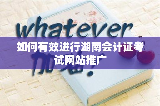 如何有效进行湖南会计证考试网站推广