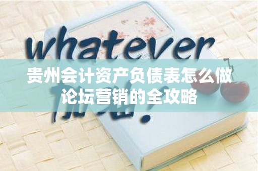 贵州会计资产负债表怎么做论坛营销的全攻略