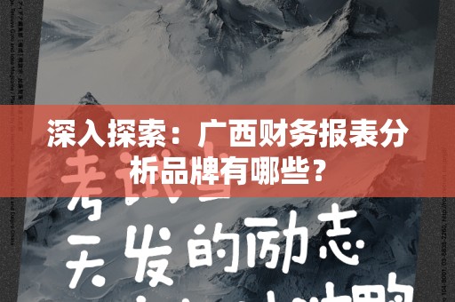 深入探索：广西财务报表分析品牌有哪些？