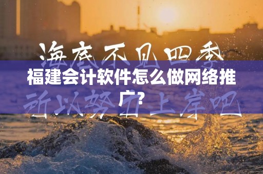 福建会计软件怎么做网络推广？