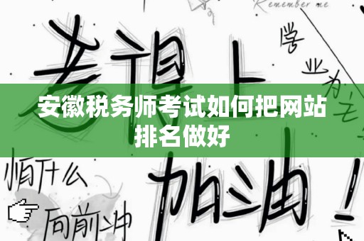 安徽税务师考试如何把网站排名做好