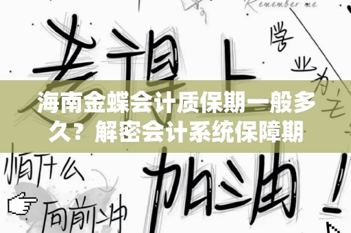 海南金蝶会计质保期一般多久？解密会计系统保障期