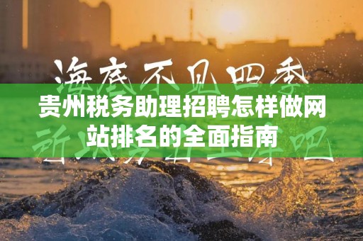 贵州税务助理招聘怎样做网站排名的全面指南