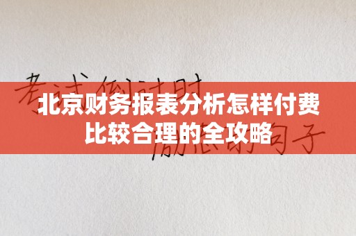 北京财务报表分析怎样付费比较合理的全攻略