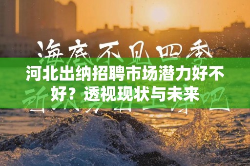 河北出纳招聘市场潜力好不好？透视现状与未来