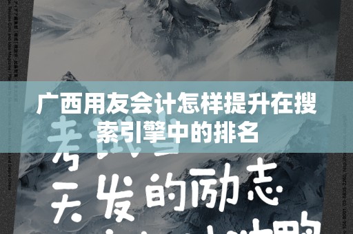 广西用友会计怎样提升在搜索引擎中的排名