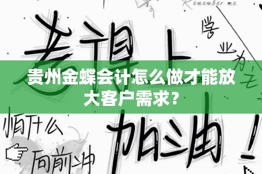 贵州金蝶会计怎么做才能放大客户需求？