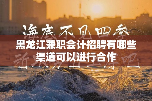 黑龙江兼职会计招聘有哪些渠道可以进行合作