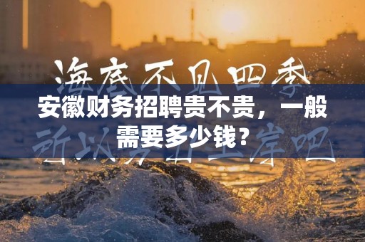 安徽财务招聘贵不贵，一般需要多少钱？