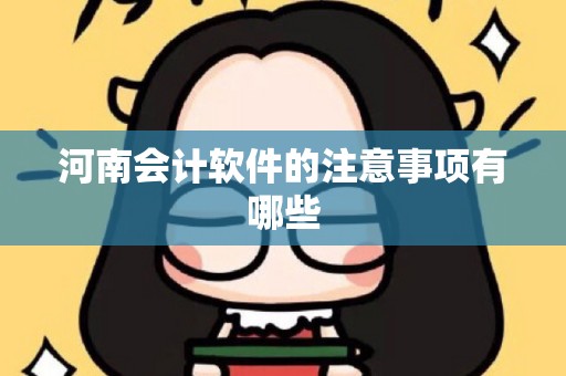 河南会计软件的注意事项有哪些