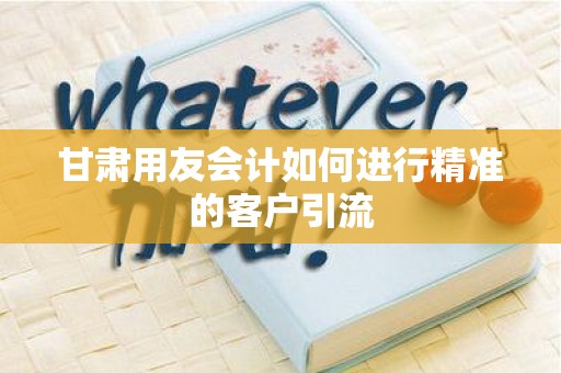 甘肃用友会计如何进行精准的客户引流