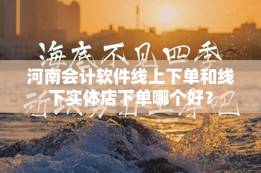 河南会计软件线上下单和线下实体店下单哪个好？