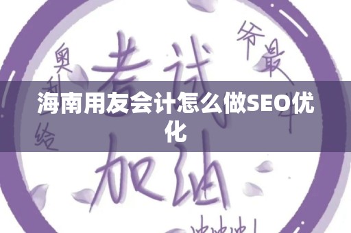 海南用友会计怎么做SEO优化