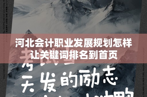 河北会计职业发展规划怎样让关键词排名到首页