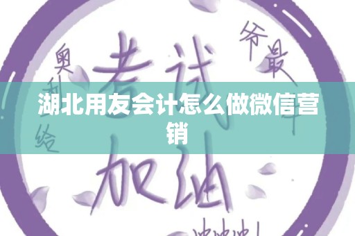 湖北用友会计怎么做微信营销