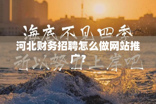 河北财务招聘怎么做网站推广？