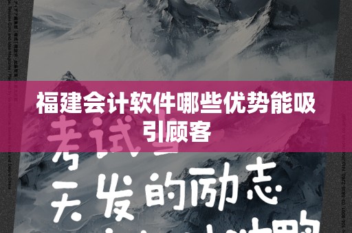福建会计软件哪些优势能吸引顾客