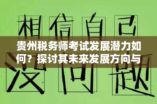 贵州税务师考试发展潜力如何？探讨其未来发展方向与机遇