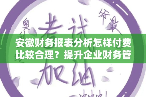 安徽财务报表分析怎样付费比较合理？提升企业财务管理的实用指南