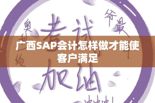 广西SAP会计怎样做才能使客户满足