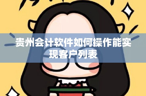 贵州会计软件如何操作能实现客户列表