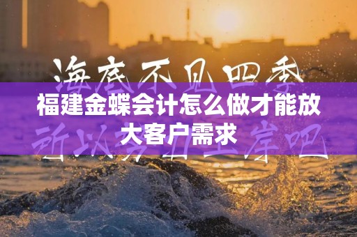 福建金蝶会计怎么做才能放大客户需求