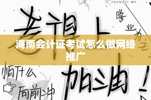 海南会计证考试怎么做网络推广
