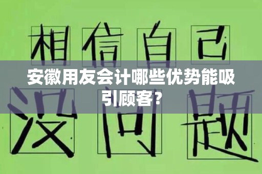 安徽用友会计哪些优势能吸引顾客？