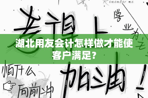 湖北用友会计怎样做才能使客户满足？