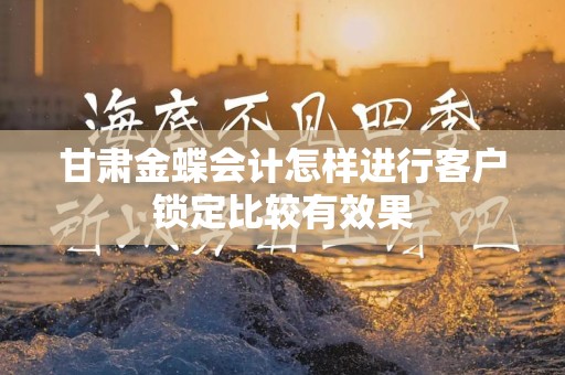 甘肃金蝶会计怎样进行客户锁定比较有效果