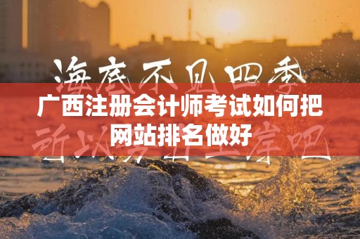 广西注册会计师考试如何把网站排名做好