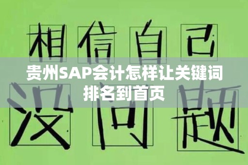 贵州SAP会计怎样让关键词排名到首页