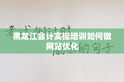黑龙江会计实操培训如何做网站优化