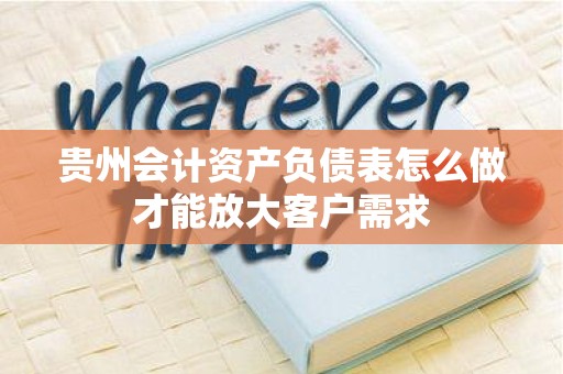贵州会计资产负债表怎么做才能放大客户需求