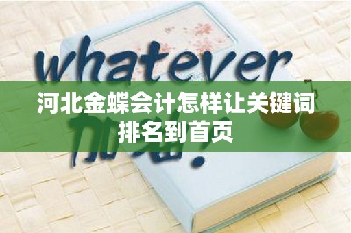 河北金蝶会计怎样让关键词排名到首页