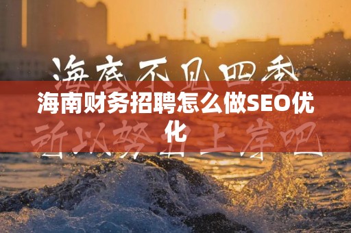 海南财务招聘怎么做SEO优化