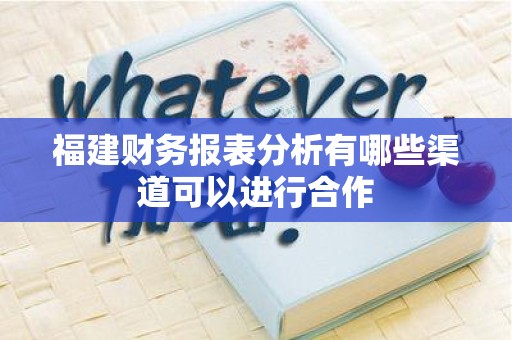 福建财务报表分析有哪些渠道可以进行合作