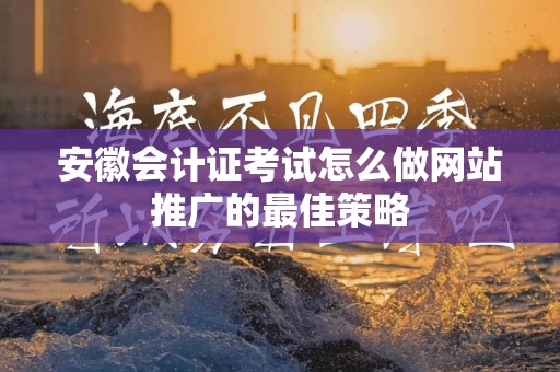 安徽会计证考试怎么做网站推广的最佳策略