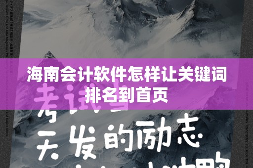 海南会计软件怎样让关键词排名到首页