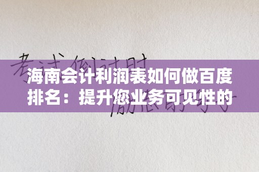 海南会计利润表如何做百度排名：提升您业务可见性的终极指南