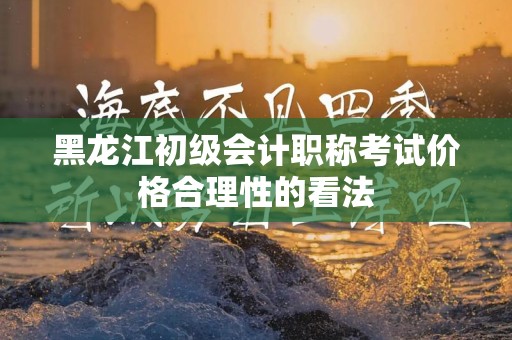 黑龙江初级会计职称考试价格合理性的看法