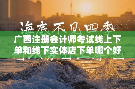 广西注册会计师考试线上下单和线下实体店下单哪个好？