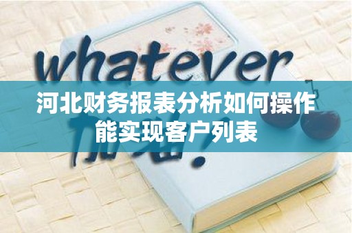 河北财务报表分析如何操作能实现客户列表