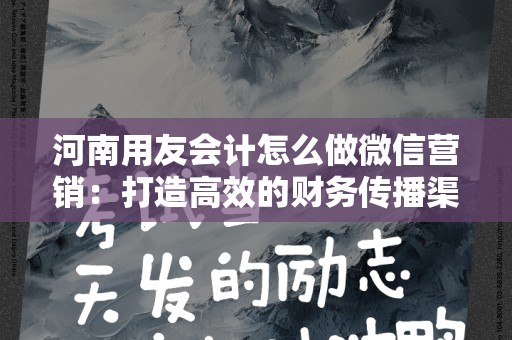 河南用友会计怎么做微信营销：打造高效的财务传播渠道