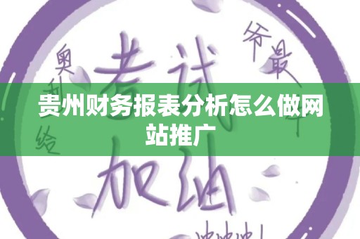 贵州财务报表分析怎么做网站推广